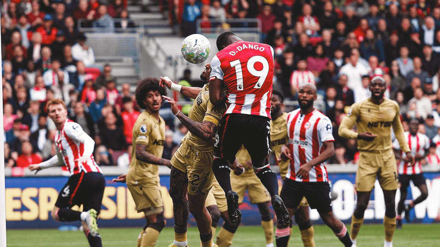 Игроки Brentford и Crystal Palace на поле