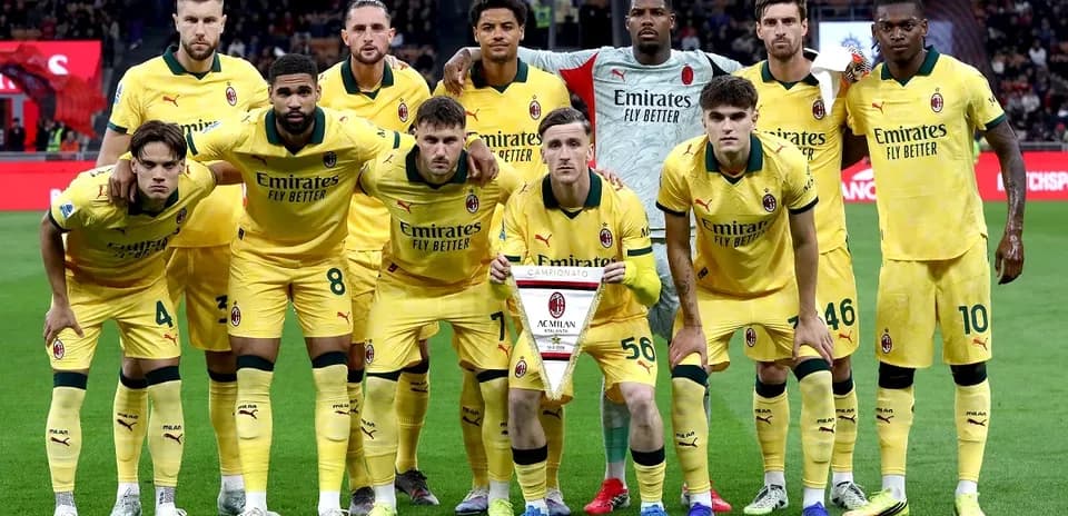 Команда AC Milan перед матчем