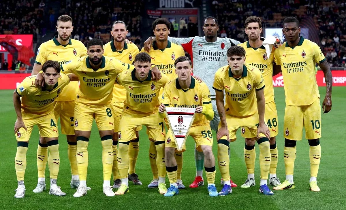 Команда AC Milan перед матчем