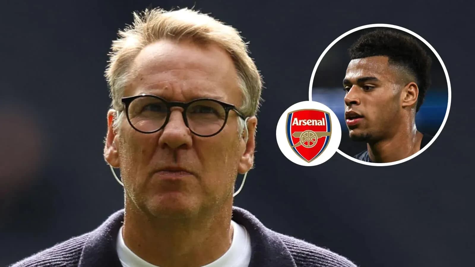 Тренер Arsenal и игрок на фоне логотипа клуба