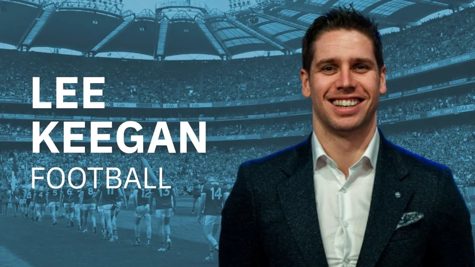 Lee Keegan posing in front of stadium crowd