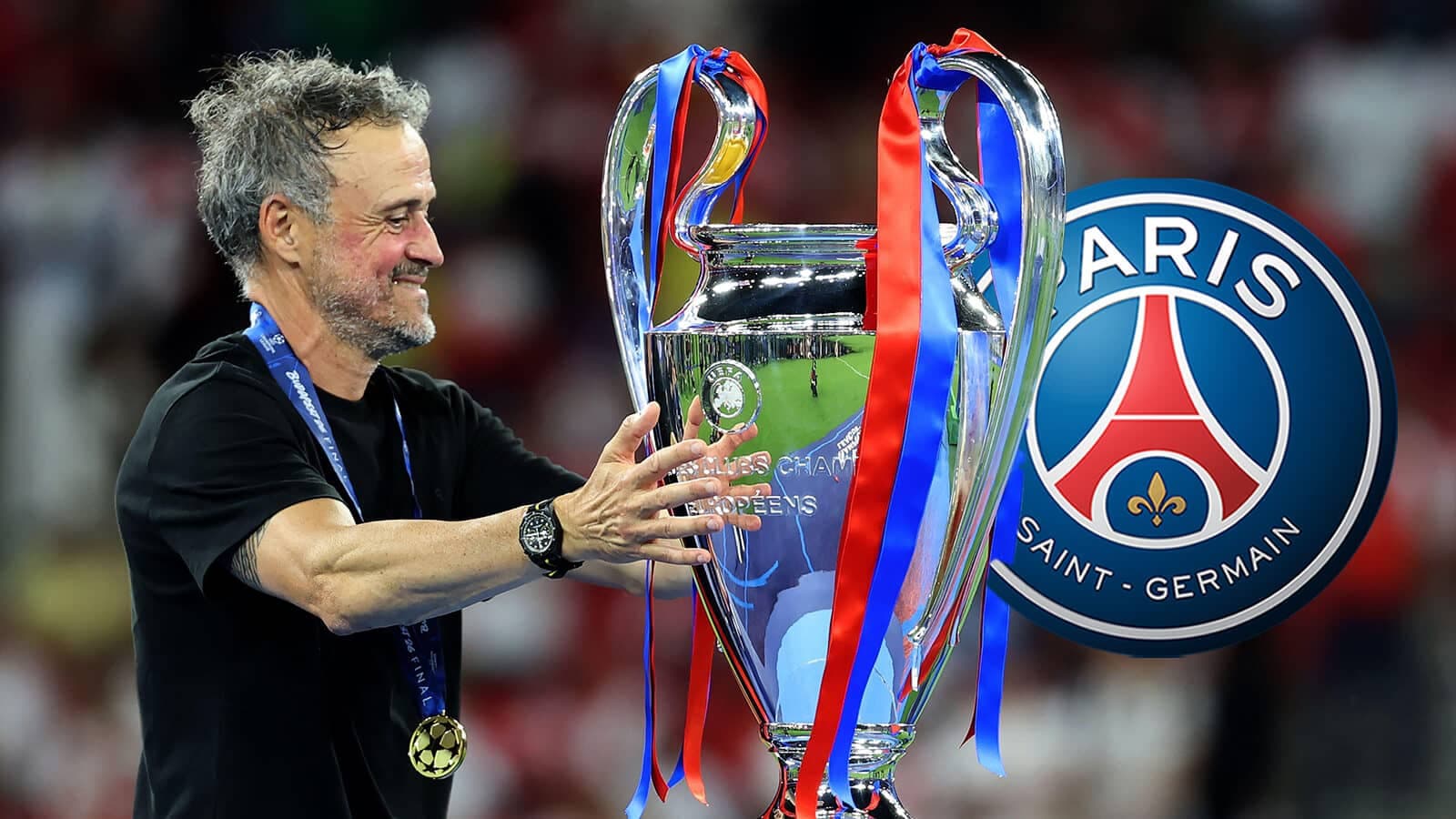 Тренер с трофеем Лиги чемпионов UEFA