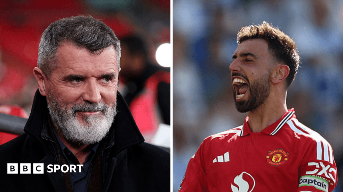 Roy Keane and Bruno Fernandes during match moments