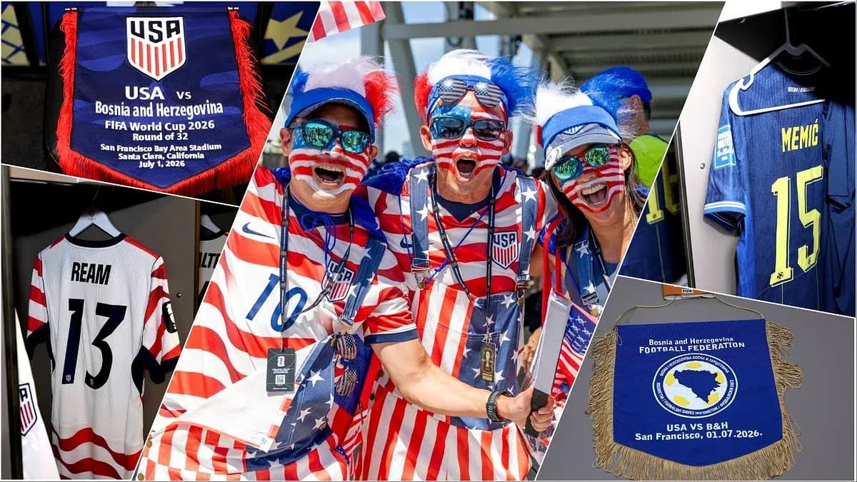 Фанаты США в одежде с национальными цветами