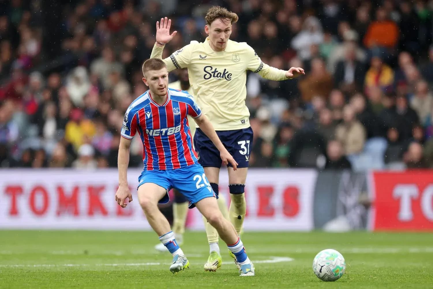 Игроки Crystal Palace и Everton на поле